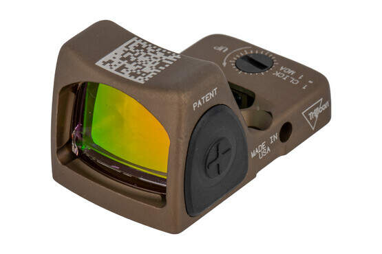 Trijicon 3.25 MOA RMR HRS Type 2 Adjustable LED sniper red dot sight is designed to survive punishing handgun slide use with a tough coyote brown Cerakote finish